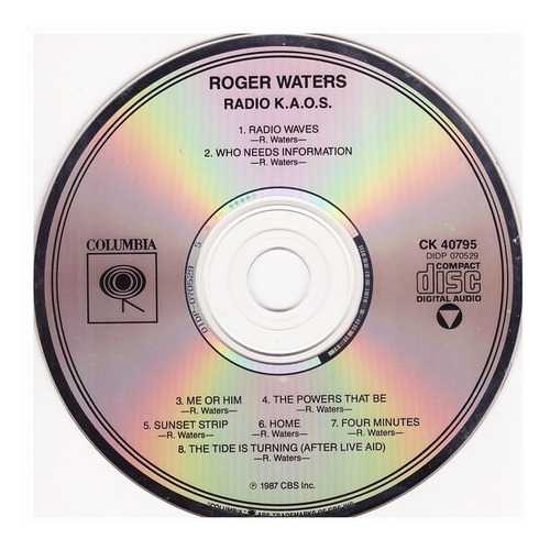 Roger Waters Cd Radio Kaos 1987 Usa Nuevo Cerrado+envio