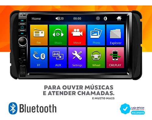 Kit Multimidia Toyota Mp5 Camera Moldura Espelha Usb Ios And