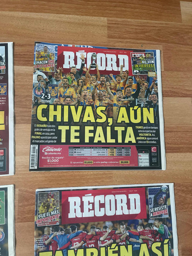 Periódicos Récord Tigres Campeón Liga Mx Día A Día (Usado)