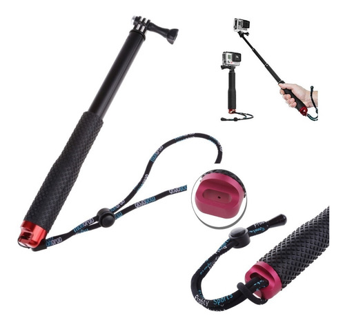 Imagen 3 de 6 de Monopod Camara Go Pro Bastón Selfiestick 94cm Super Largo