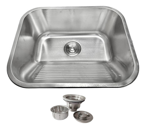 Tanque Lavanderia Escovado 55x45 Aço Inoxidável 304 Premium Cor Aço inox escovado