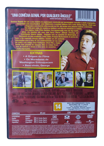 Dvd Queime Depois De Ler (Usado)
