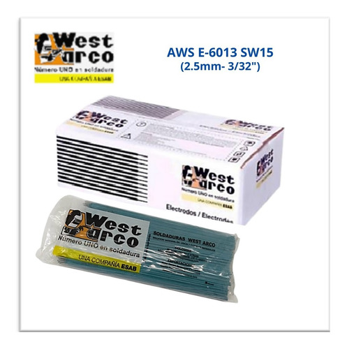 Electrodos West Arco  E6013 Sw15 De 2,5 Mm -3/32  Azul 
