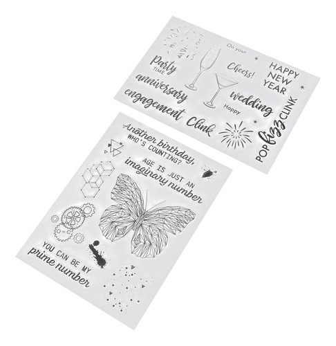 Juego De Sellos Transparentes Tpr Clear Imprint De 2 Piezas