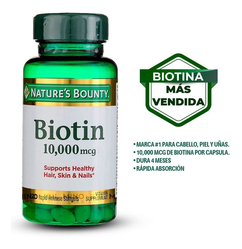 Imagen 4 de 5 de 6 Meses Minoxidil 5% + Biotina Premium 10,000 Mcg 120 Caps