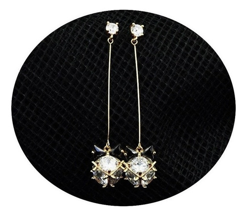 Broqueles Aretes Pendientes Oro 18 Esferas Brillantes Joyas