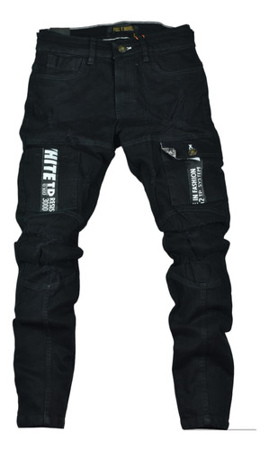 Pantalon De Hombre Urbano Roto Skinny A La Moda M1001