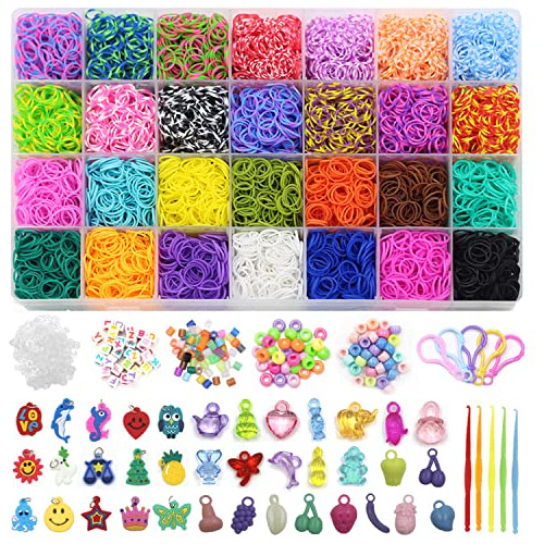 Kit De Pulsera De 12800 Bandas De Goma En 28 Colores Únicos,