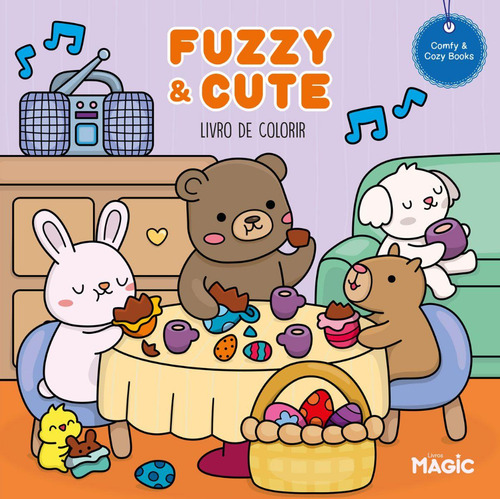 Livro De Colorir Comfy Fuzzy E Cute