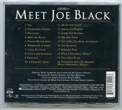 Cd - Meet Joe Black / Conoces A Joe Black Soundtrack Musica