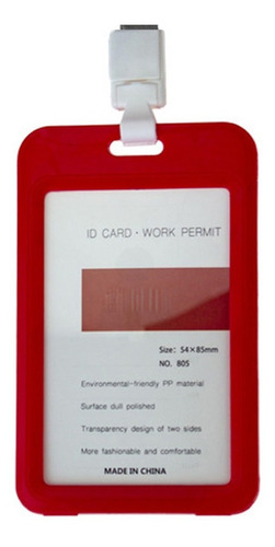 Pack 10 Porta Credencial Id Card Vertical Rojo / Lhua