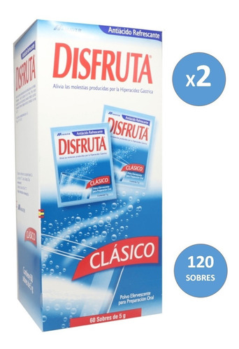 Sal Disfruta Clásico Efervescente 2 Cajas (120 Sobres Total)