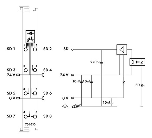 Modulo Salida Digital Wago 750-530 8 Canales / 24vcd - 0.5a (Usado)