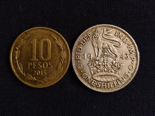 Moneda Gran Bretaña One Schilling 1943 Plata. J (Usado)