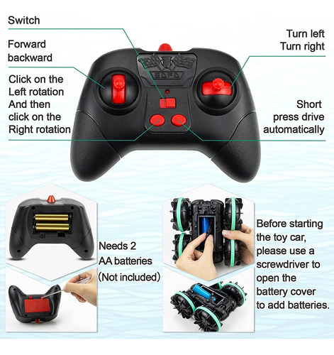 Coche Control Remoto Anfibio 4wd 2.4 Ghz Todo Terreno