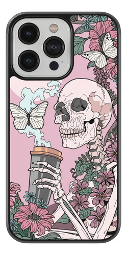 Case Funda Para iPhone Calavera Cafe Mariposa Cute Coquette