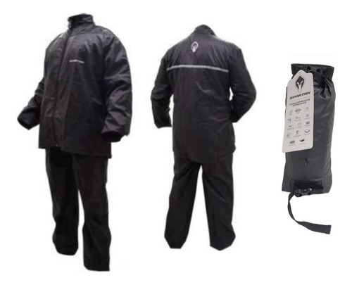 Impermeable Traje De Lluvia Spartan Negro Xl