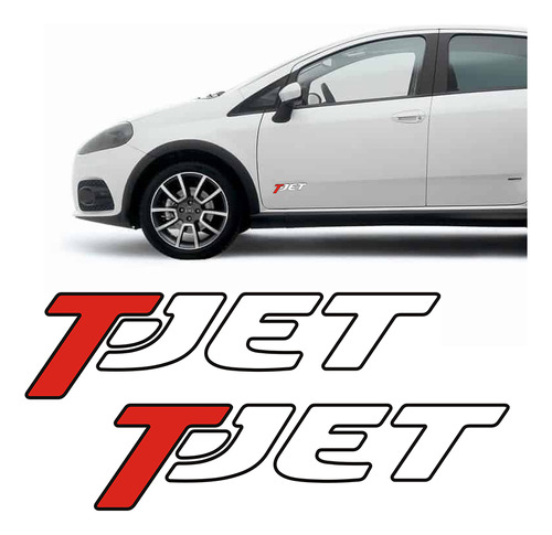 Emblema Adesivo Lateral T-jet Fiat Punto, Bravo, Linea