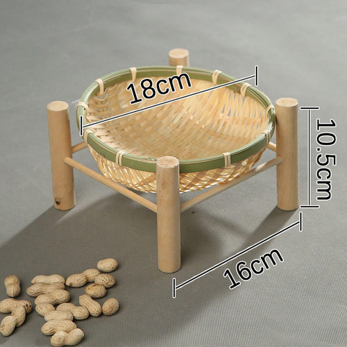 Bandeja De Cesta De Bambú, Bandeja Para Servir, 18cm Madera