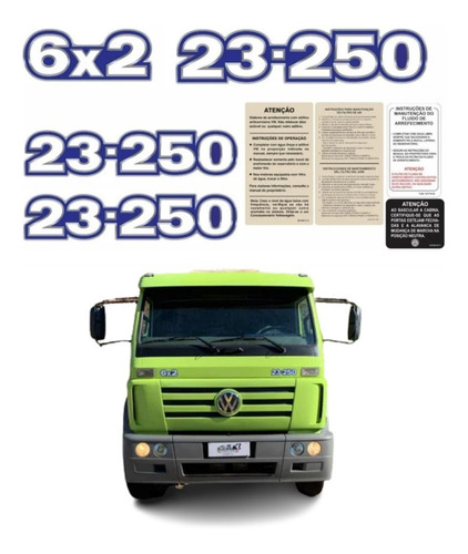 Kit Adesivos Resinado Para Volkswagen 23-250 6x2 17879 Cor Azul