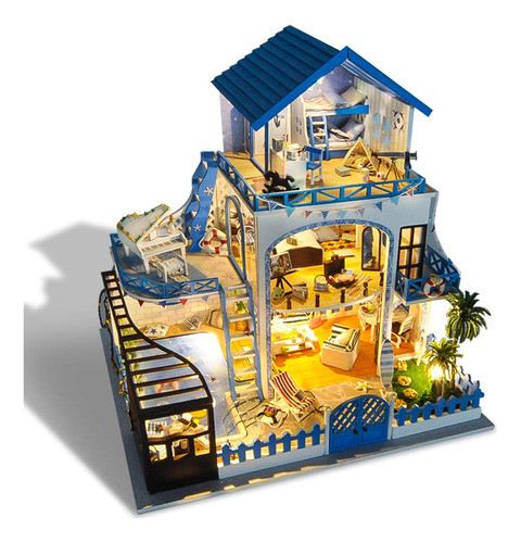 Casa De Muñecas Kisoy Miniatura Diy Dollhouse Kit Con Acceso