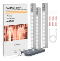 Comprar LyndNice® lamparas para pared con sensor movimiento Luz De Led Clóset 3 Piezas 420 mAh Con poste de carga Aplique de pared portátil magnético recargable para Closets Pasillos Escaleras Guardarropa