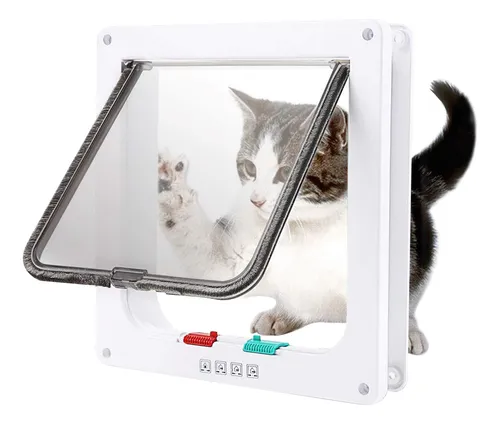 Puerta Para Gatos Con Cierre De 4 Vías Para Puertas Interior
