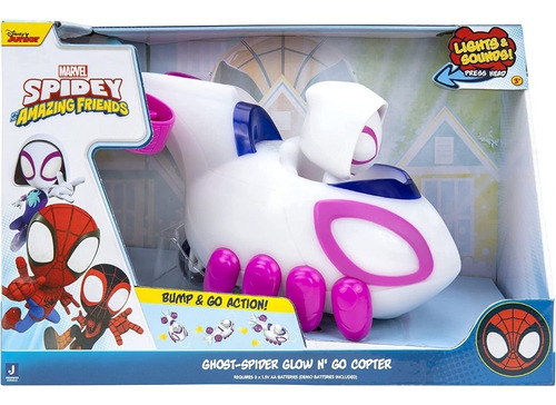 Spidey Amazing Friends Ghost Spider Glow N Go Copter Carrito