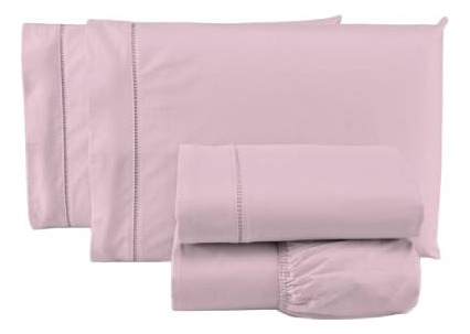 Têxtil Casa 100% Algodão Size Box 2 peças 188x88cm rosa