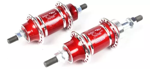 Par Cubo Rolamento 36f Scorpion Alumínio Bike Mtb Vermelho