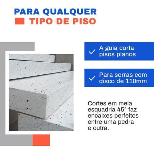 Guia Corte 45° Graus Serra Circular Chanfro Base Pedra
