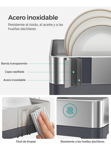 Escurridor De Platos Songmics De Acero Inoxidable Color Plata/Gris