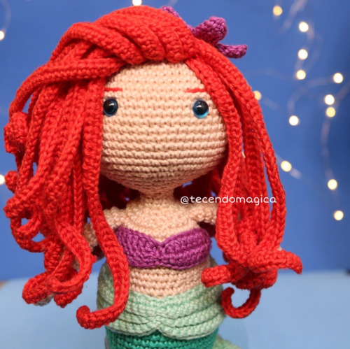 Imagem 1 de 5 de Amigurumi Sereia Ariel Pequena Sereia The Little Mermaid