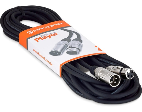 Cabo 1 Metro P/ Microfone Cannon Xlr F / Xlr Macho Hayonik