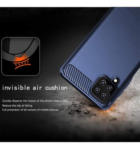 Funda Silicona Fibra De Carbono Para Galaxy A12/m12/f12+mica
