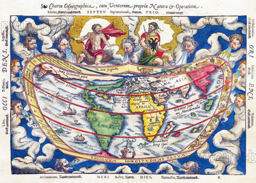 Cuadro Mapamundi Carta Cosmográfica De Petrus Apianus 1553