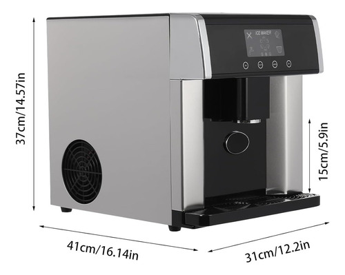 Máquina de hacer hielo para el hogar, dispensador de agua 2 en 1, pantalla táctil LCD, encimera para hacer hielo