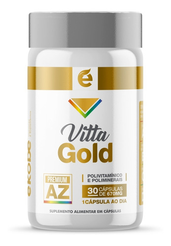 Vitta Gold Ekobé Multi A - Z Poli Vitamínico E Minerais Cáps Sabor Sem Sabor