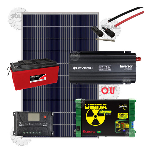 Kit Painel Solar 280w P/ Geladeira, Frigobar Até 15kwh/mês 