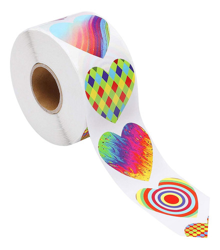 500 Uds Pegatinas De Corazón Para Niños Pegatina 1 Pulgada
