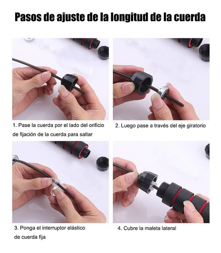 Cuerda De Saltar Antideslizante Ajustable De 3 M Negro