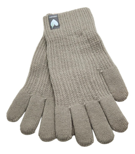 Guantes Táctil Touch Tejido De Lana Trendy Mujer Invierno Negro Liso