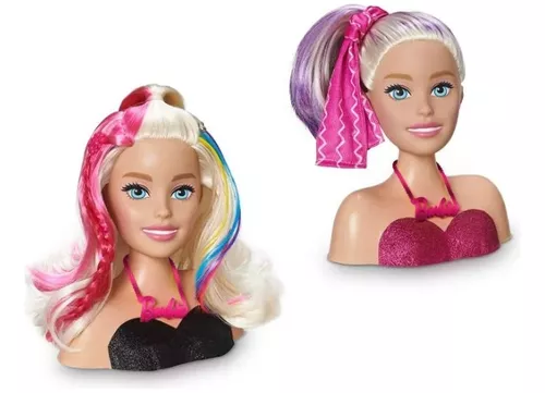 Boneca Barbie Busto Maquiagem Styling Head Faces Acessorios - Rosa