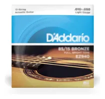 Comprar Jogo Violão 12 Cordas Aço 010 Daddario Ez940 85\u002F15 Bronze