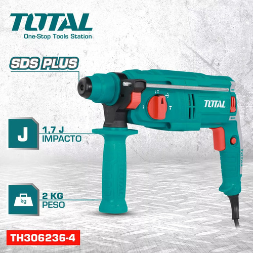 Imagen 3 de 6 de Rotomartillo electroneumático Total TH306236-4 turquesa frecuencia de 50Hz/60Hz con 650W de potencia 220V-240V