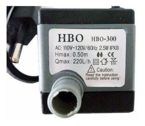 Imagem 3 de 3 de Bombinha Submersa P/ Fontes Aibo Mod Hbo 300 Bivolt Preto