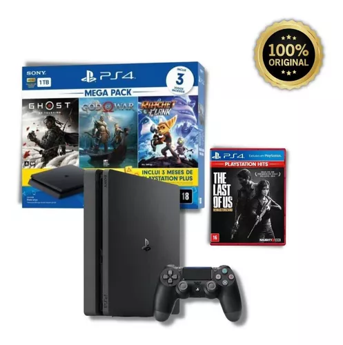 PlayStation 4 Mega Pack V17 1TB 1 Controle Sony - com 3 Jogos - Outros  Games - Magazine Luiza