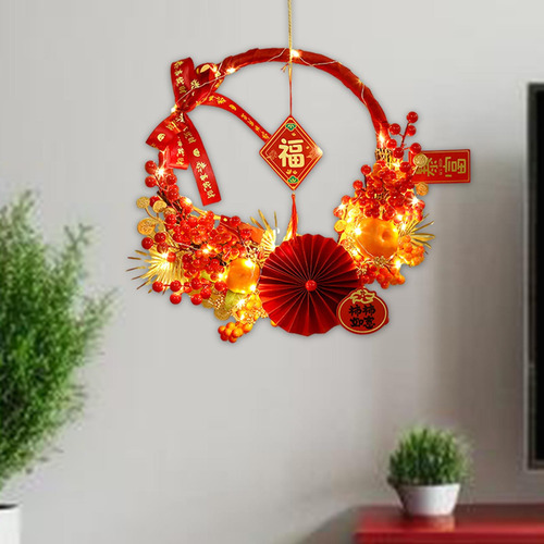 Corona De Año Nuevo, Corona Floral Artificial, Corona Para