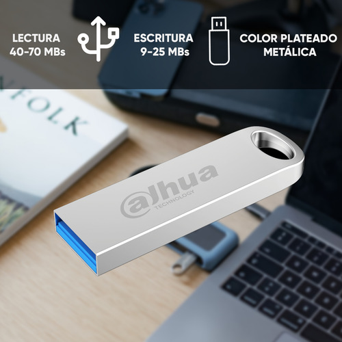 Dahua Dhi-usb-u106-30-128gb Memoria Usb 128gb Usb 3.0 Sistema De Archivos Exfat Compatible Con Windows Macos Linux Y Otros Sistemas Lectura Y Escritura De Alta Velocidad Plateada