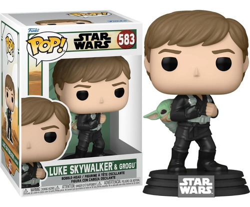 Figura De Accion Luke Sywalker & Grugo 583 Star Wars Funko 